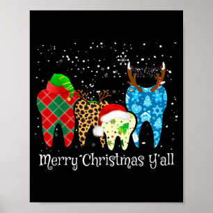 Tandarts Tanden Kerstman Hoed Luipaard Schots Geru Poster