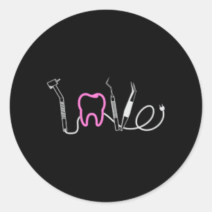 Tandarts Tanden Tand Liefde Tand Grappig Gift Idee Ronde Sticker