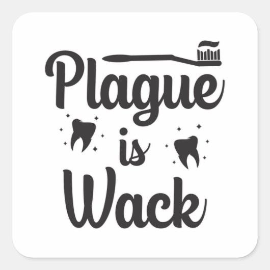 Tandarts Tanden Tanden Tand Grappig geschenk Vierkante Sticker (Voorkant)