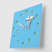 Tandarts Tandenborstel 🦷 Caduceus Stethoscoop Vierkante Klok (Hoek)