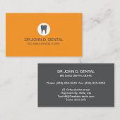 Tandarts, tandgrijs visitekaartje met tand logo (Voorkant / Achterkant)