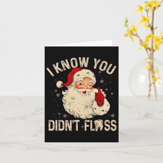 Tandarts Tandheelkundige Kerstmis plezier Kerstman Kaart (Gele Bloem)