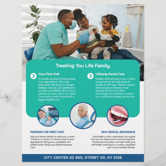 Tandarts, Tandheelkundige Kliniek, Tandheelkundige Flyer (Achterkant)