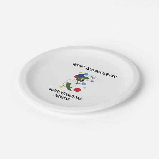 Tandarts Tandschool Afstuderen Dinosaurus Grappig Papieren Bordje (Gekanteld)