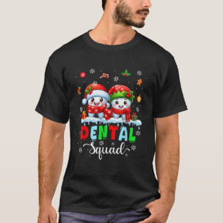 Tandarts Team Koppel Kerstman Elf Tanden Kerst Tan T-shirt