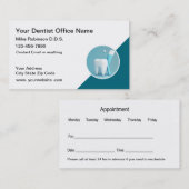 Tandarts thema afspraak Visitekaartjes Sjabloon (Voorkant / Achterkant)
