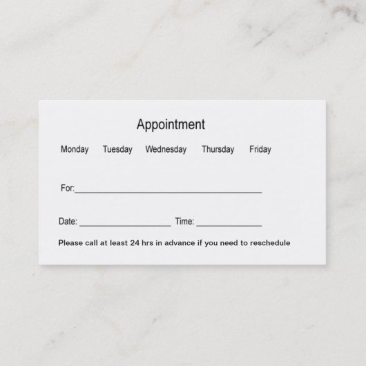 Tandarts thema afspraak Visitekaartjes Sjabloon (Achterkant)