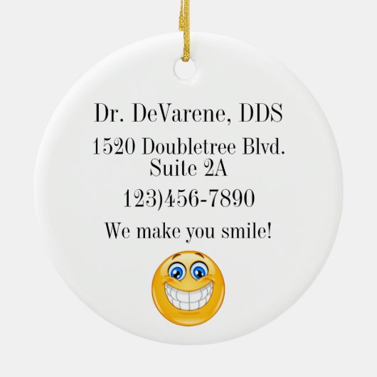 Tandarts - Van de tandarts - SRF Keramisch Ornament (Achterkant)