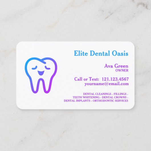 tandarts visitekaartje (Achterkant)