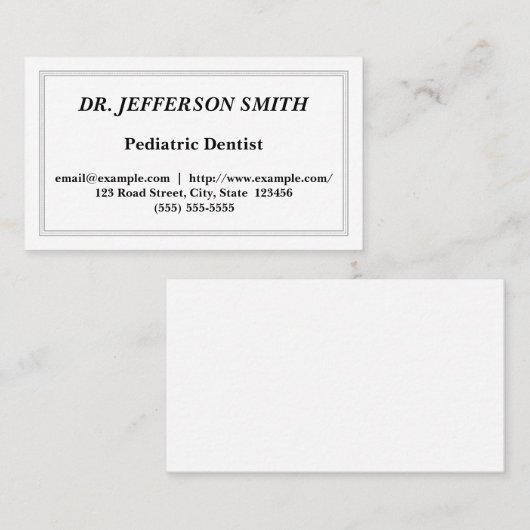  tandarts Visitekaartje (Voorkant / Achterkant)