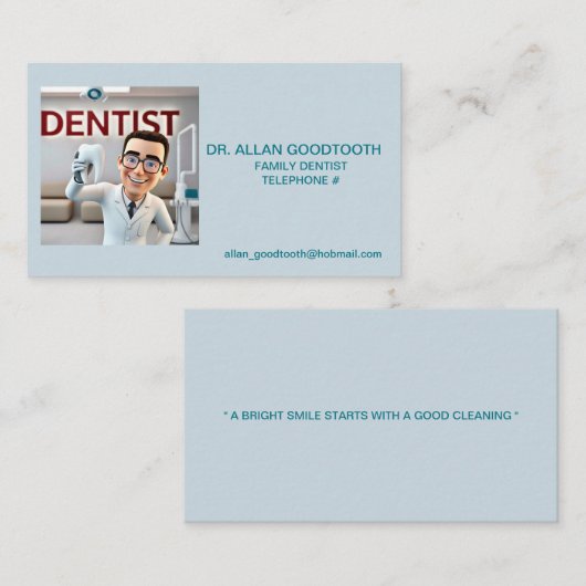 " TANDARTS " VISITEKAARTJE (Voorkant / Achterkant)