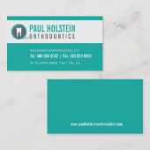 TANDARTS VISITEKAARTJE :: moderne tand logo 2 jade (Voorkant / Achterkant)