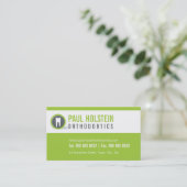 TANDARTS VISITEKAARTJE :: moderne tand logo 2 limo (Staand voorkant)