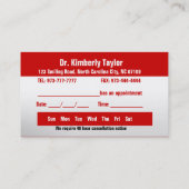 Tandarts Visitekaartjes- Kleur veranderlijk Afsprakenkaartje (Achterkant)