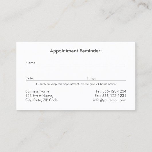 Tandarts Visitekaartjes Monogram Tand Afspraak Afsprakenkaartje (Achterkant)