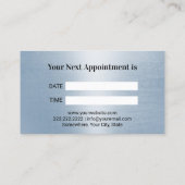 Tandarts Witte Tand Lichtblauw Faux Metaal Tand Afsprakenkaartje (Achterkant)