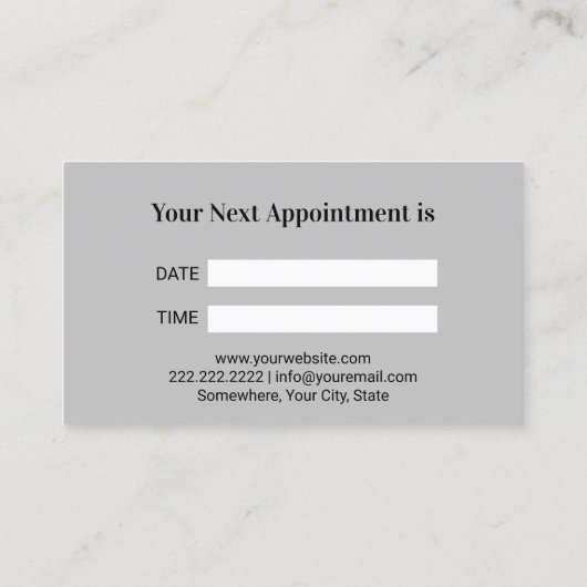 Tandarts Witte Tand Modern Zwart Curves Dental Afsprakenkaartje (Achterkant)