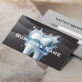 Tandarts Witte Tand Modern Zwart Curves Dental Afsprakenkaartje