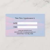 Tandarts Witte Tand Pastel Blauw Roze Curves Denta Afsprakenkaartje (Achterkant)