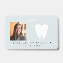 Tandarts Witte Tanden Lichtblauwe ID Pasfoto Badge