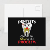Tandarts wortelkanaal - tand holte woordspeling briefkaart (Voorkant / Achterkant)