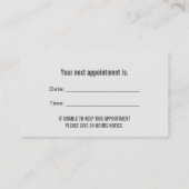 Tandarts Zilveren Streep Marine Blauw Tandheelkund Afsprakenkaartje (Achterkant)