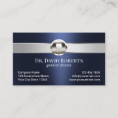 Tandarts Zilveren Streep Marine Blauw Tandheelkund Afsprakenkaartje (Voorkant)