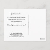 Tandartsafspraak herinnering kawaii tand briefkaart (Achterkant)