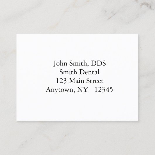 Tandartsafspraakkaart Afsprakenkaartje (Achterkant)