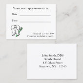 Tandartsafspraakkaart Afsprakenkaartje (Voorkant / Achterkant)