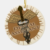 Tandartsassistent Caduceus Keramisch Ornament (Voorkant)