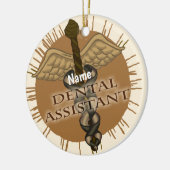 Tandartsassistent Caduceus Keramisch Ornament (Links)