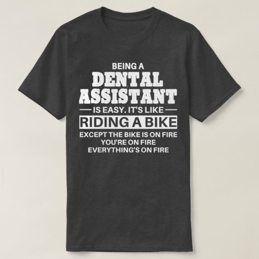 Tandartsassistent die een bike bestuurt t-shirt (Design voorkant)