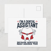 Tandartsassistent Funny Heroes Citaat Briefkaart (Voorkant / Achterkant)