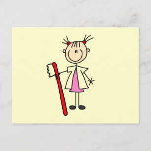 Tandartsassistent met tandenborstel briefkaart