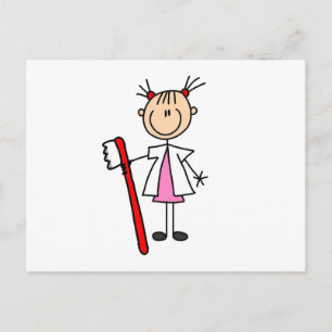 Tandartsassistent met tandenborstel briefkaart