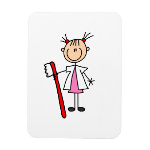 Tandartsassistent met tandenborstel magneet