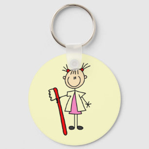 Tandartsassistent met tandenborstel sleutelhanger