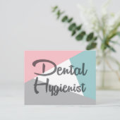 Tandartsassistent - Retro Tandarts Roze Mint Grijs Briefkaart (Staand voorkant)