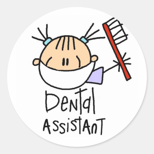Tandartsassistent Ronde Sticker (Voorkant)