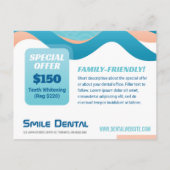 Tandartsdiensten met speciale aanbieding briefkaart (Achterkant)