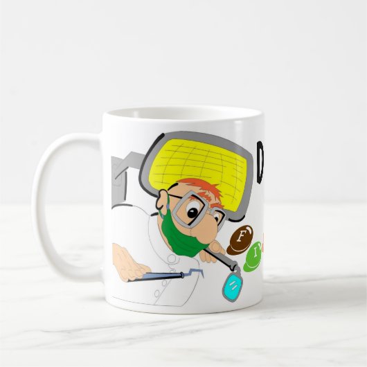 Tandartsen doen het met vulling koffiemok (Links)