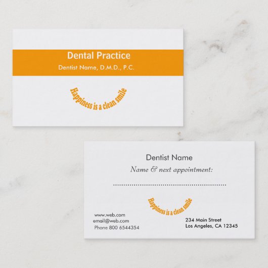 Tandartsen Modern Text Design Tandheelkundige afsp Afsprakenkaartje (Voorkant / Achterkant)