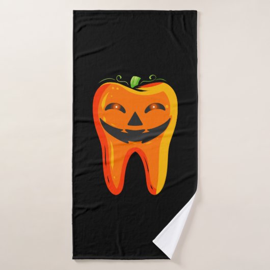 Tandartsen Tandpompoen Halloween Badhanddoek (Badhanddoek)