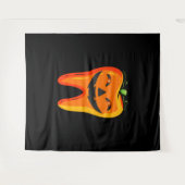 Tandartsen Tandpompoen Halloween Wandkleed (Voorkant (horizontaal))