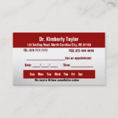 Tandartsenafspraakkaarten - Kleur veranderlijk Afsprakenkaartje (Achterkant)