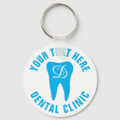 Tandartsenkantoor sleutelhanger met gekleurde tand (Achterkant)