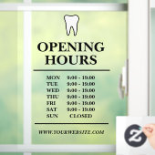 Tandartsenkliniek openingstijden sjabloon raamsticker (Huis)