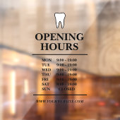 Tandartsenkliniek openingstijden sjabloon raamsticker (Vel 2)