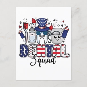 Tandartsenteam Cute Tandarts Hygiënist 4 juli Uitnodiging Briefkaart
